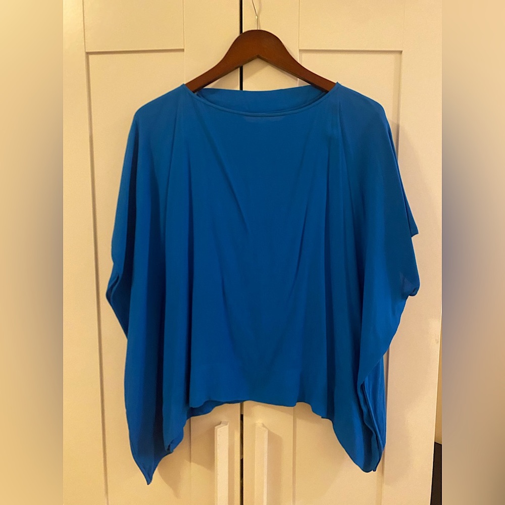 Cobalt blue silk tunic by Diane Avon Furstenberg